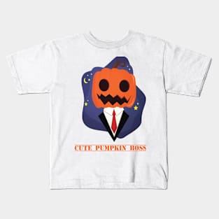 cute pumpkin boss Kids T-Shirt